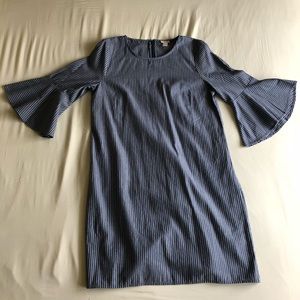 Blue pinstriped dress